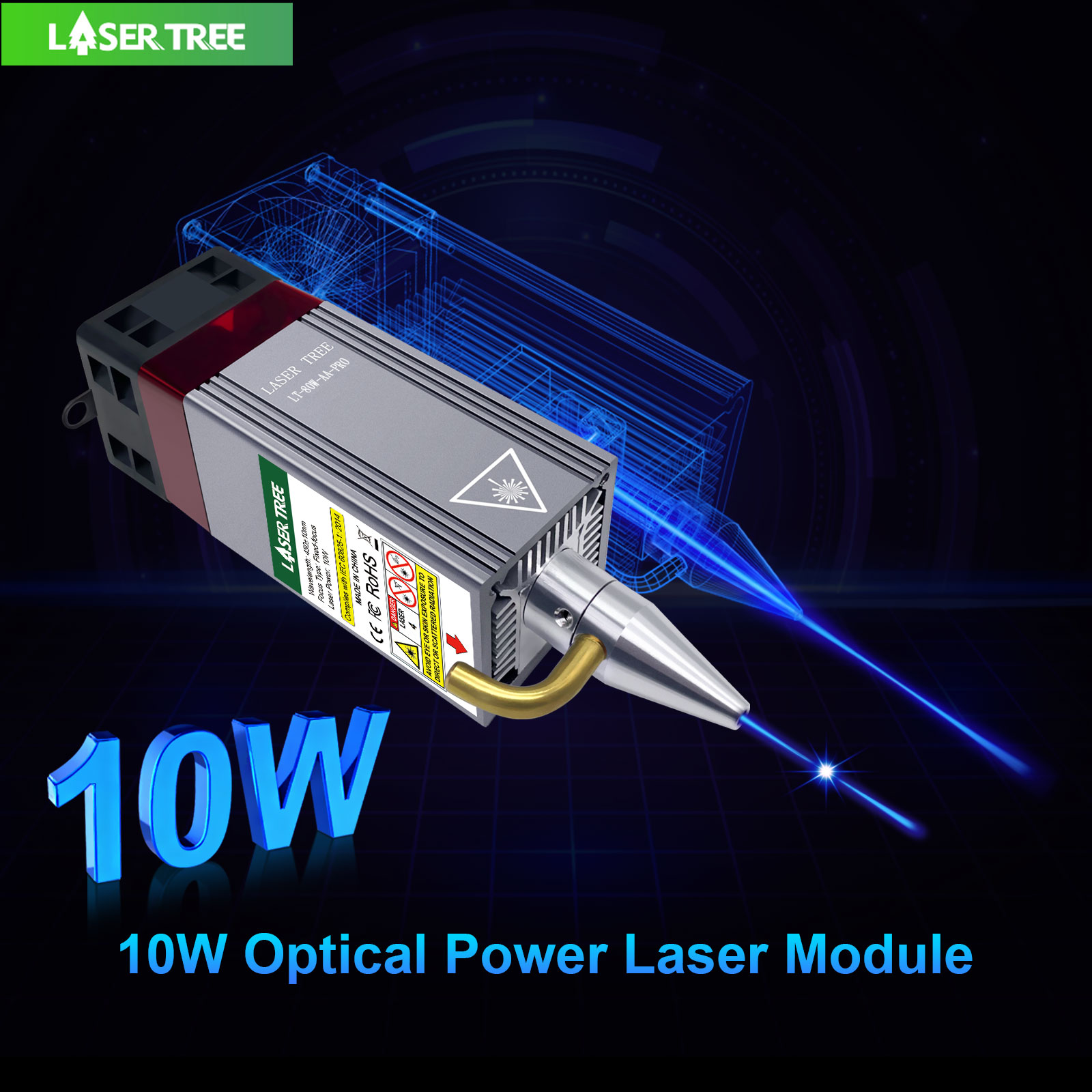 Industrial Laser Engraver - ต้นไม้เลเซอร์ 5W 10W Optical Power โมดูลเลเซอร์