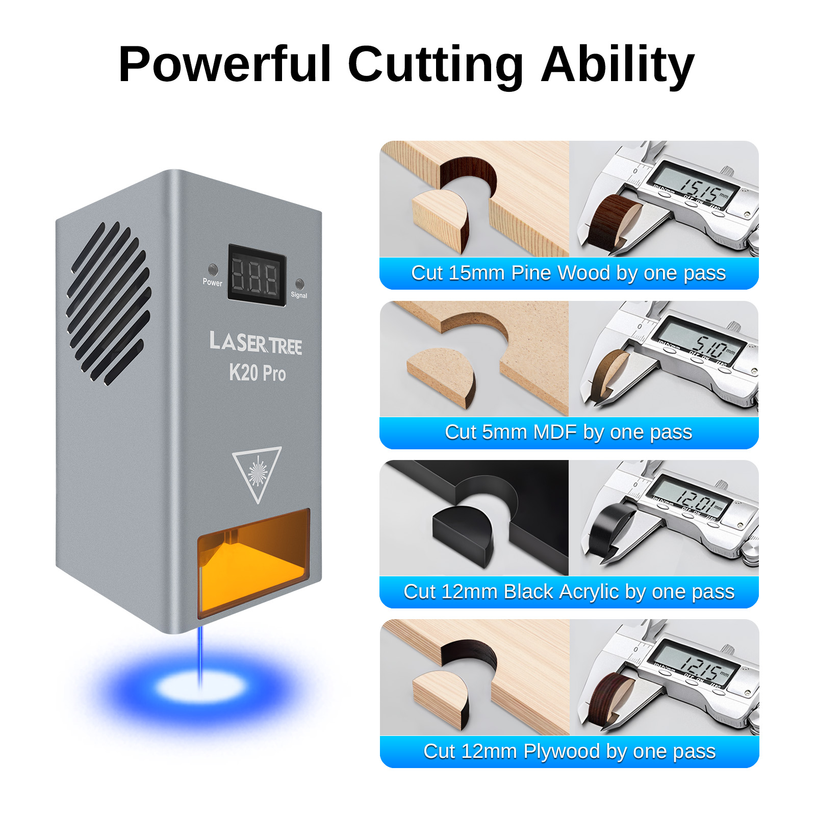 เลเซอร์ต้นไม้20W Optical เลเซอ - Industrial Laser Engraver บทวิจารณ์และราคา